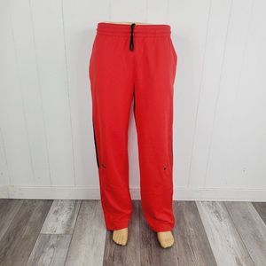 Nike Men's Red Drawstring Straight Leg Training Athletic Track Pants Size M